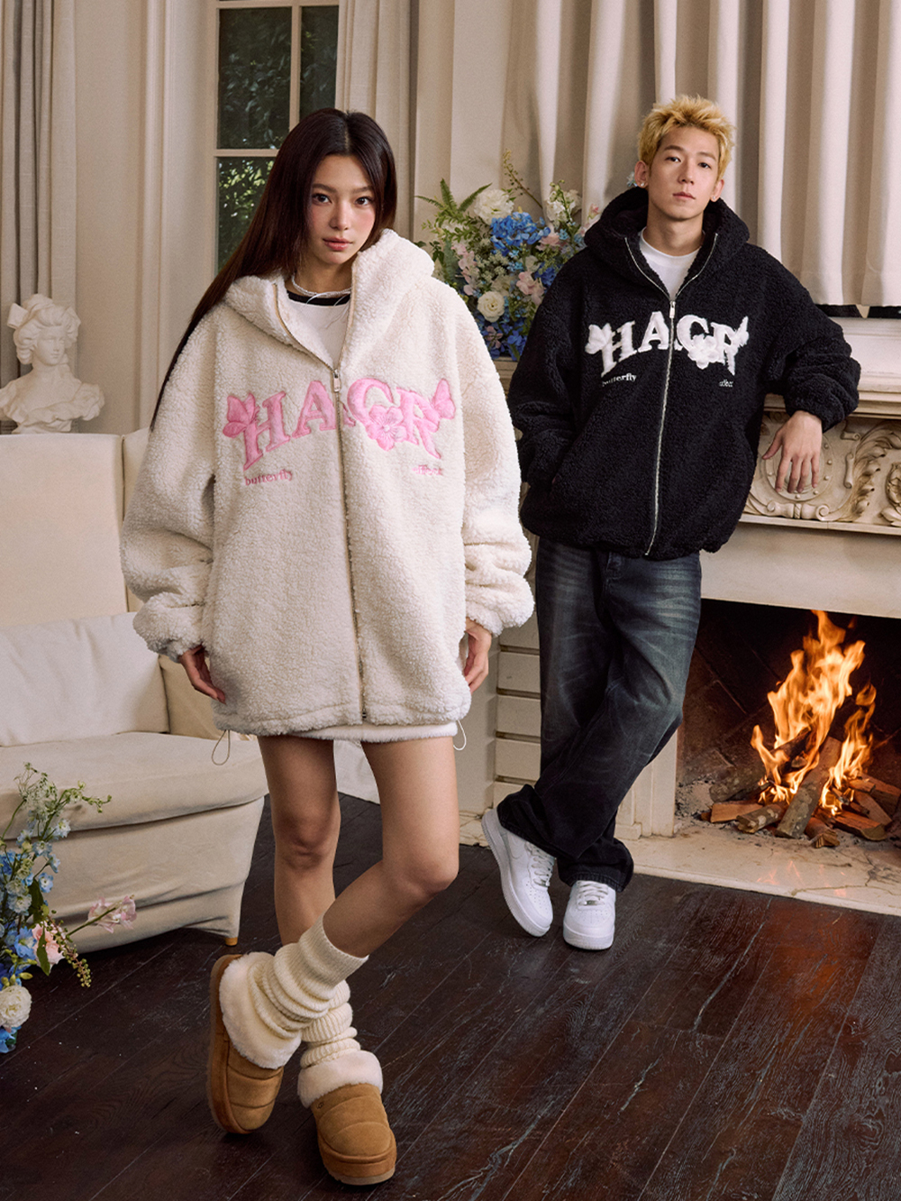 Шерповая куртка HARSHandCRUEL "Bunny Hood" Oversized Sherpa Jacket