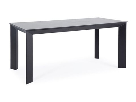 "Венето" обеденный стол из HPL 180х90см, цвет "серый гранит", каркас черный