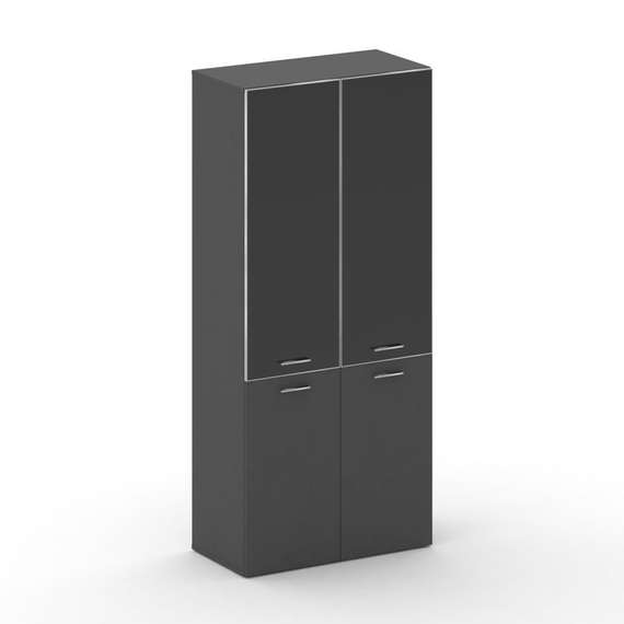 Fresco Шкаф широкий высокий FRU.ST-101 black Базальт UM/Лакобель Черный/Хром 896*460*2000