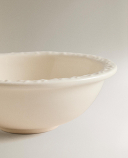 Zara Home миска из фаянса, цвет кремовый, 17 см