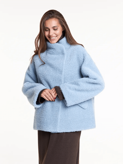 Шуба чебурашка тедди, голубая, SilverFox