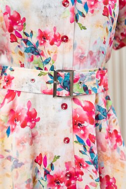 Платье с акварельными цветами из вискозы