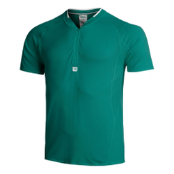 Мужское теннисное поло Wilson Players Seamless Zip Henley 2.0 T-Shirt Men - Green