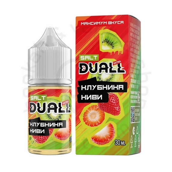 Безникотиновая жидкость для ЭСДН DUALL EXTRA ZERO с ароматом клубники и киви, 28мл, 0мг/см3 (M)