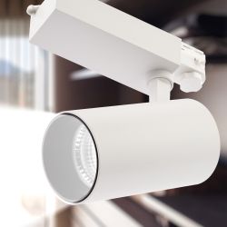 Трековый светильник трехфазный ЭРА SТR-30-36-30K-W40 светодиодный 40Вт 3000K белый | Трехфазные трековые светильники