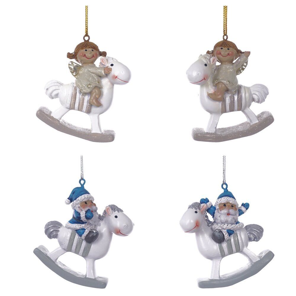 GAEM Фигурка декоративная подвесная "Ангел/Дед Мороз", L5,5 W2 H6 см, 4в.