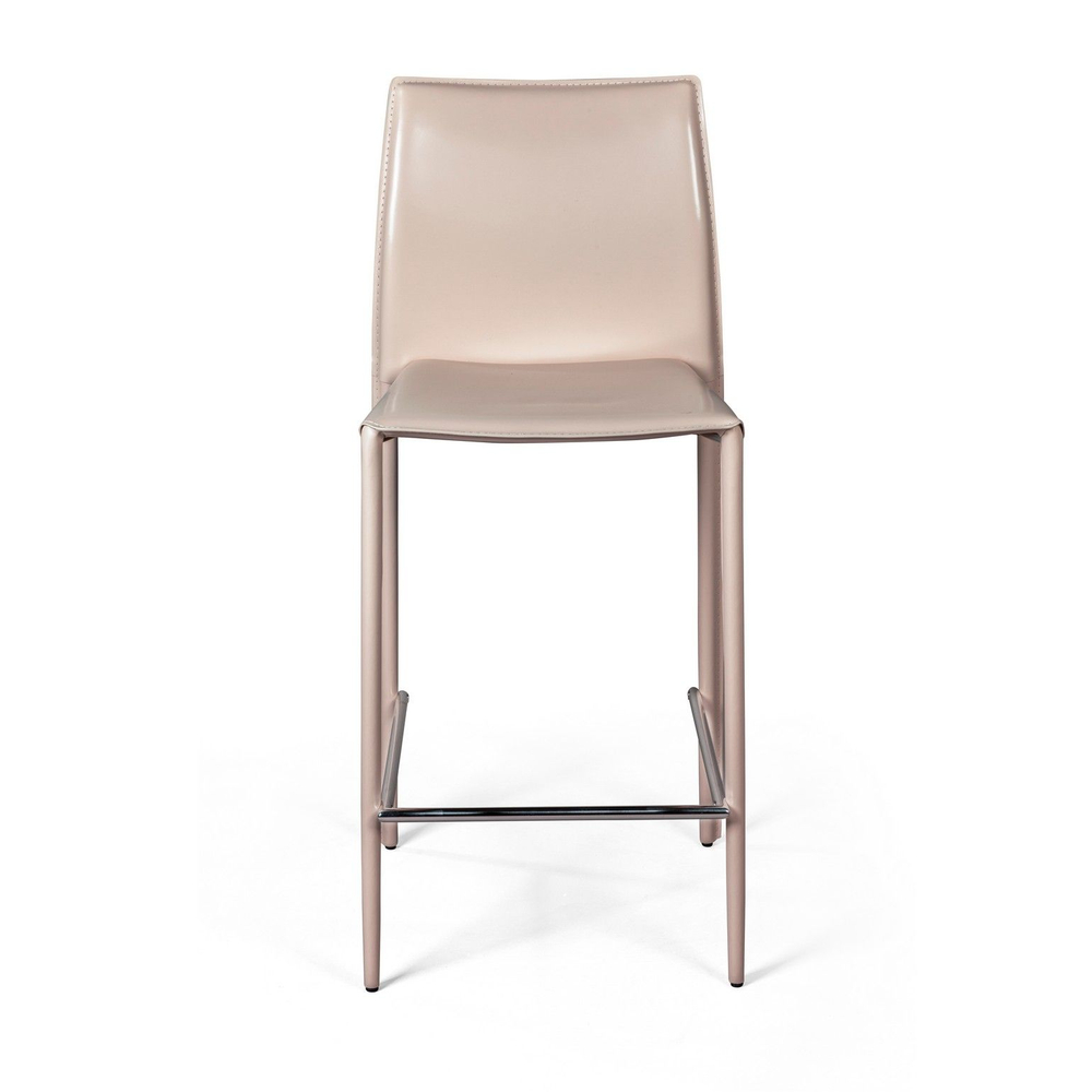 Стул полубарный Rolf, кожа капучино