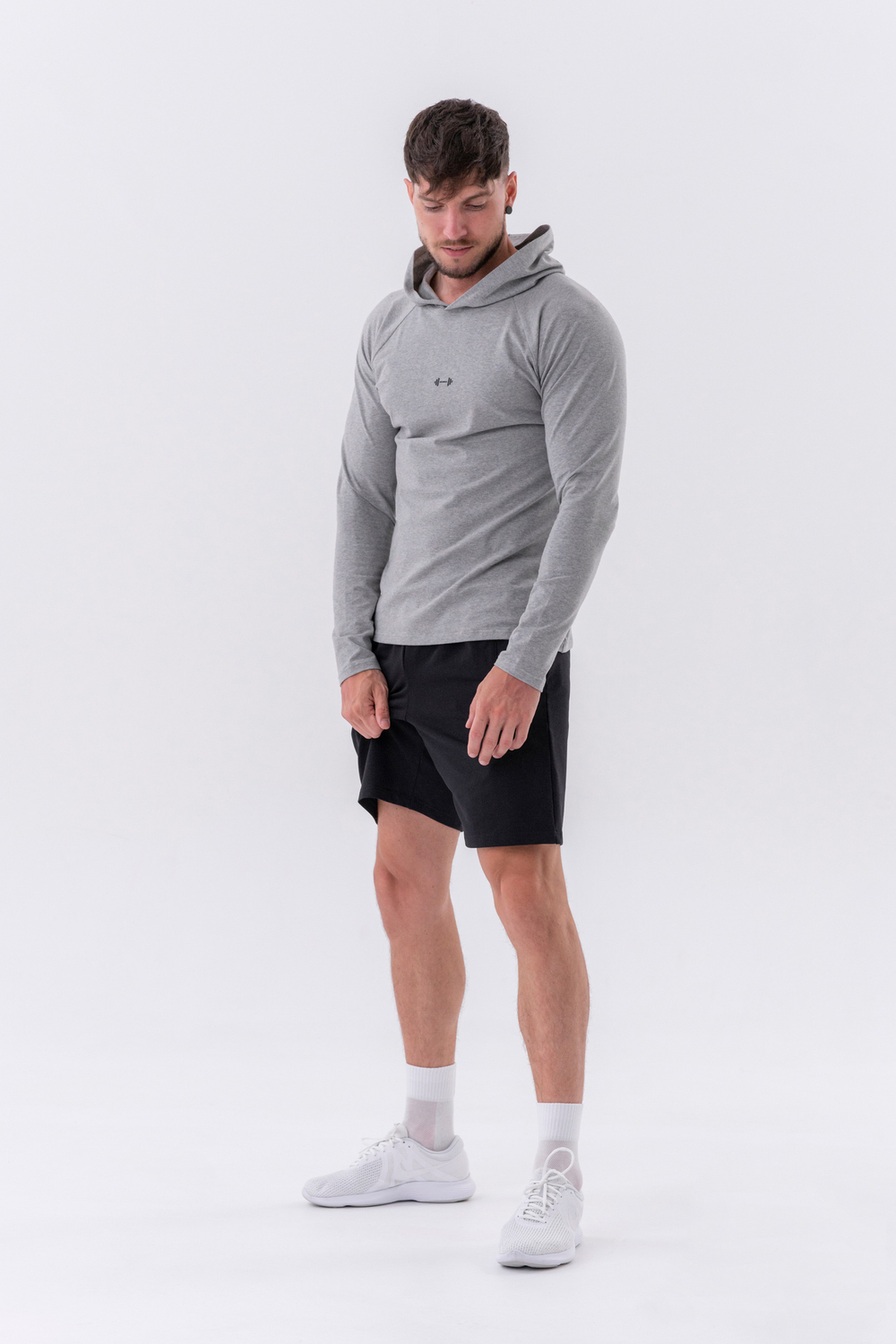 Кофта LONG-SLEEVE T-SHIRT WITH A HOODIE 330
Серая