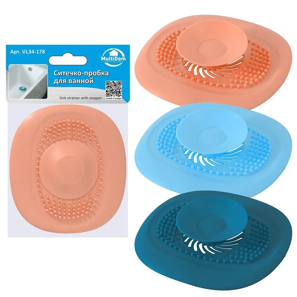 Ситечко-пробка для ванной. Размер 11см. 3цв