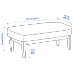 Скамья - IKEA EKENÄSET/EKENASET/ЭКЕНАСЕТ, 40х112 см, бежевый/коричневый,