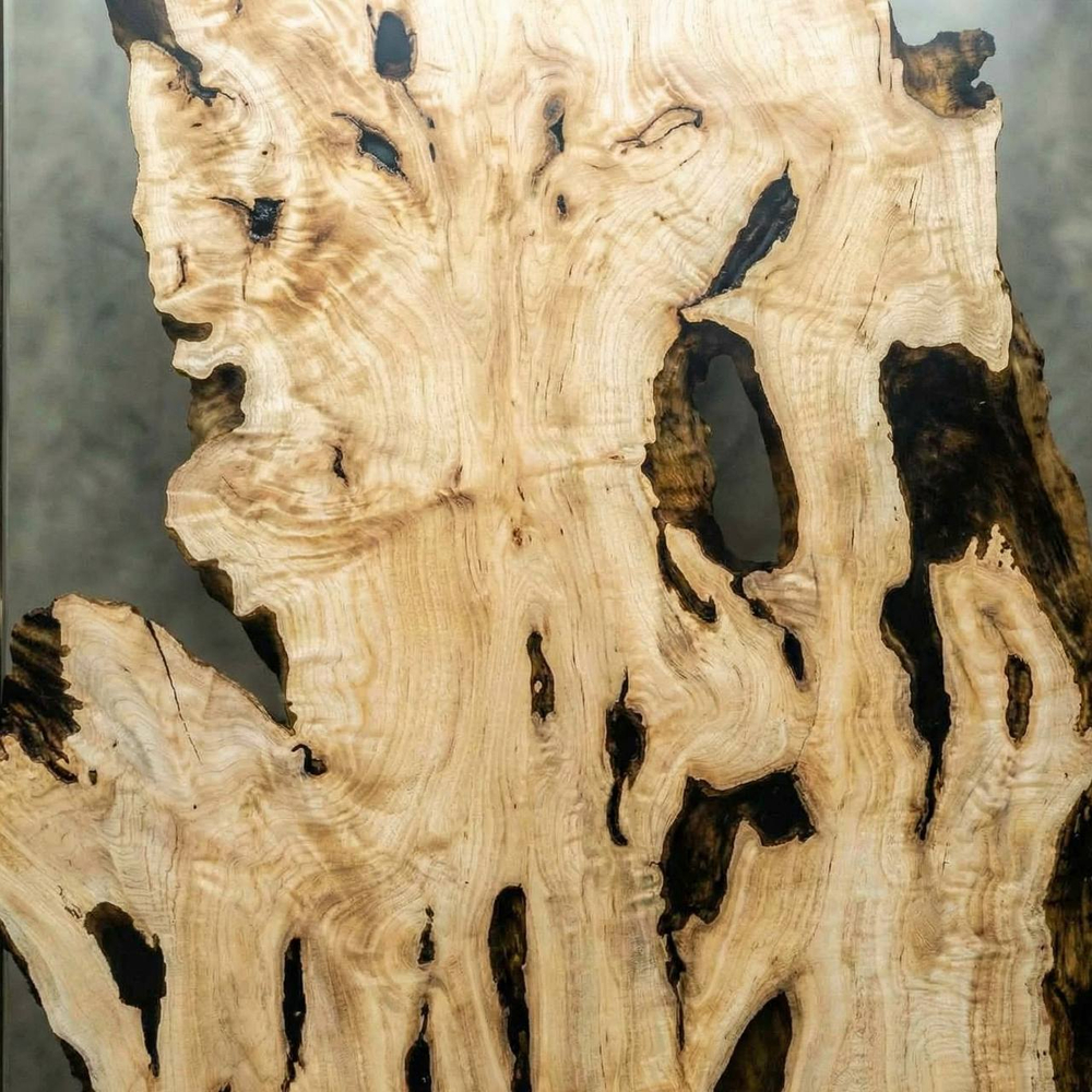 Вязаный граб премиум в сочетании с прозрачной эпоксидной смолой