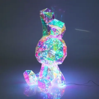 Сувенир светодиодный «Зайчишка» 21*21*40 см, 200 ламп LED, USB, Белый