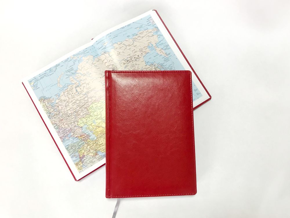 Ежедневник Lediberg Nebraska кремовый блок Красный