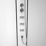 Душевая кабина Loranto NEO 90x90x(190+15) с низким поддоном 15см, прозрачное закаленное стекло 5 мм, задние стеклянные стенки белые, профиль черный-матовый (CS-21811)