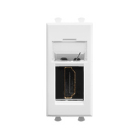 HDMI розетка модульная, тип А-А, "Avanti", "Белое облако", 1 модуль