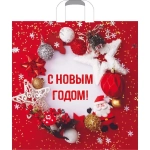Пакет ПЭ с петлевой ручкой 45+3см(Новогодняя затея) НГ Артпласт (комплект 25 шт)