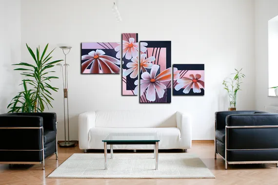 Модульная картина "Пять ромашек"