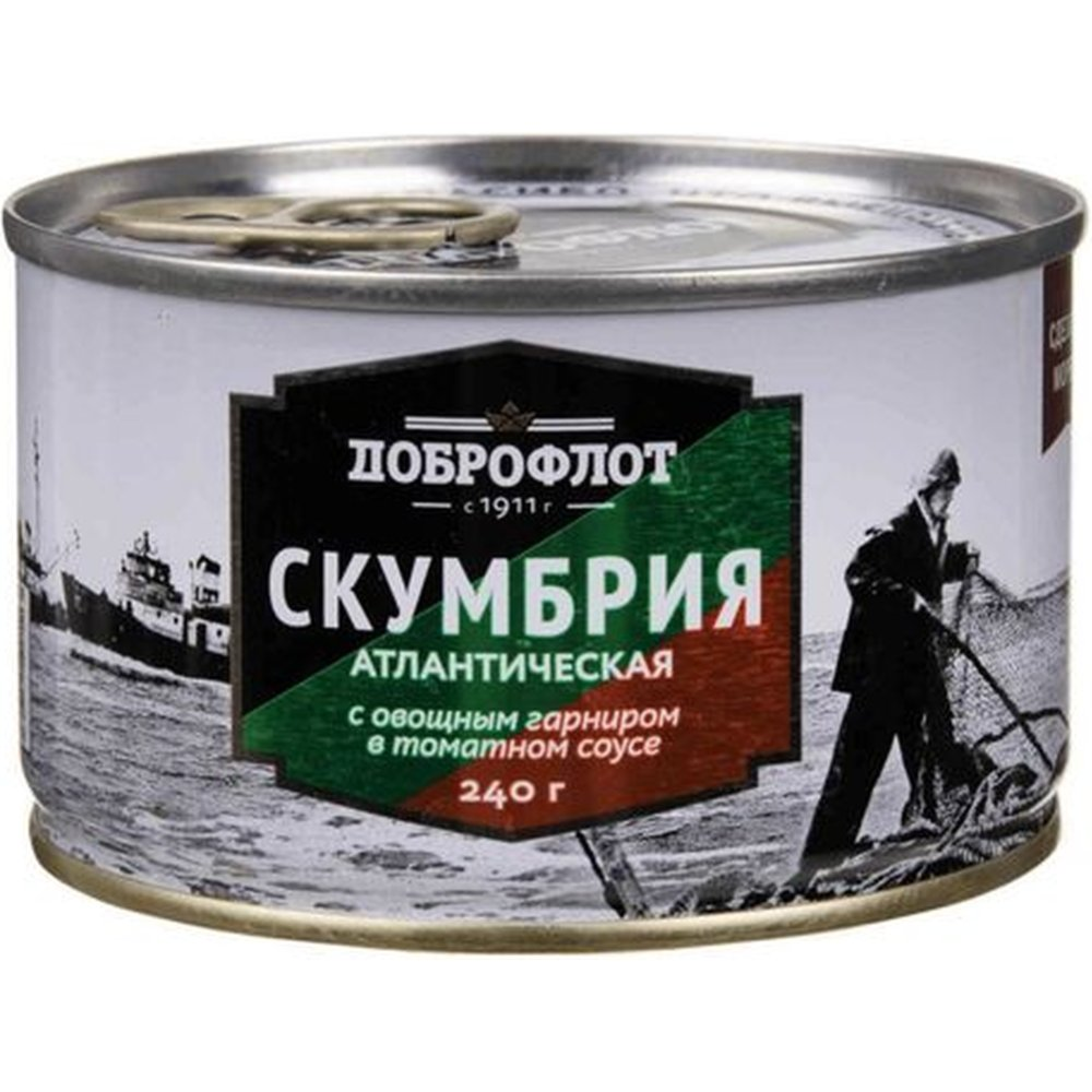 Скумбрия Доброфлот с овощным гарниром в томате 240 гр