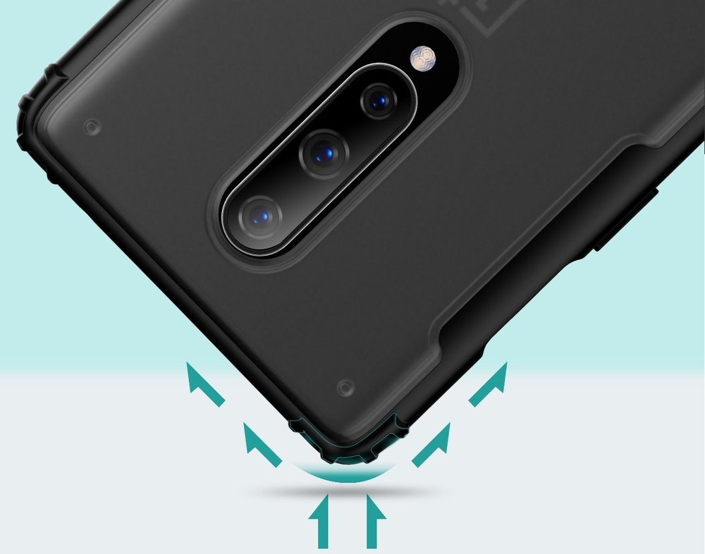 Чехол защитный на OnePlus 8 черные рамки, серия Ultra Hybrid от Caseport