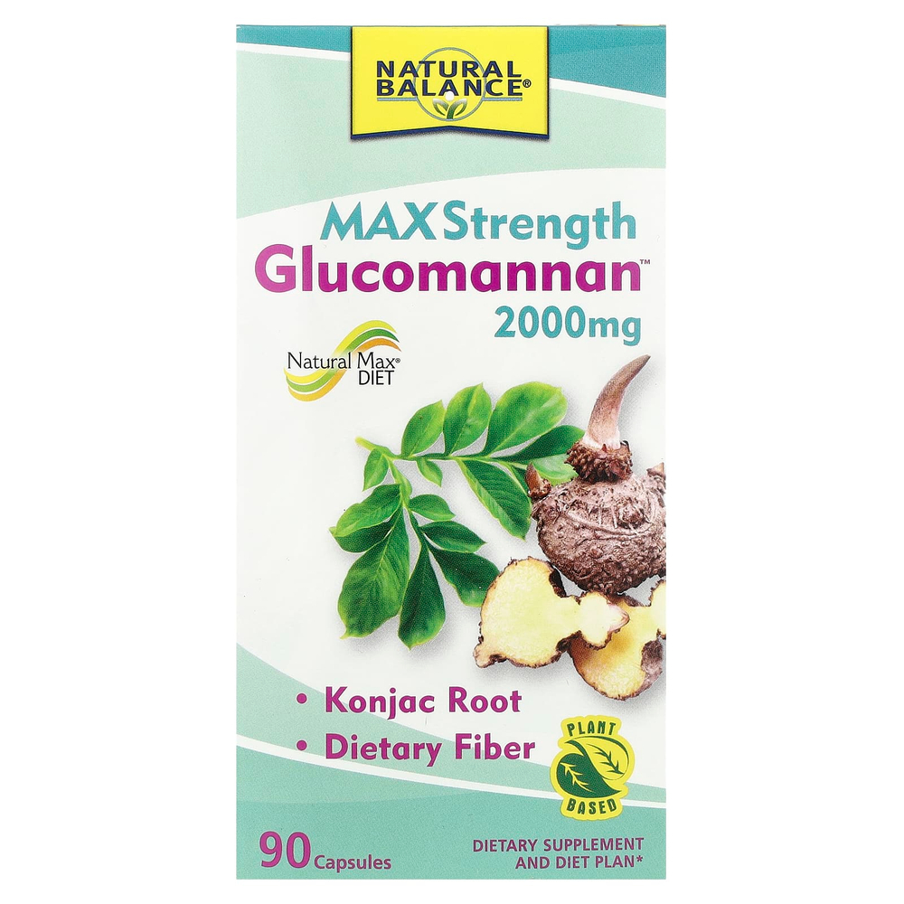 Natural Balance, Glucomannan™, максимальная сила действия, 90 капсул (666 мг в 1 капсуле)