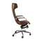 Офисное поворотное кресло 4216 из экокожи коричневого цвета