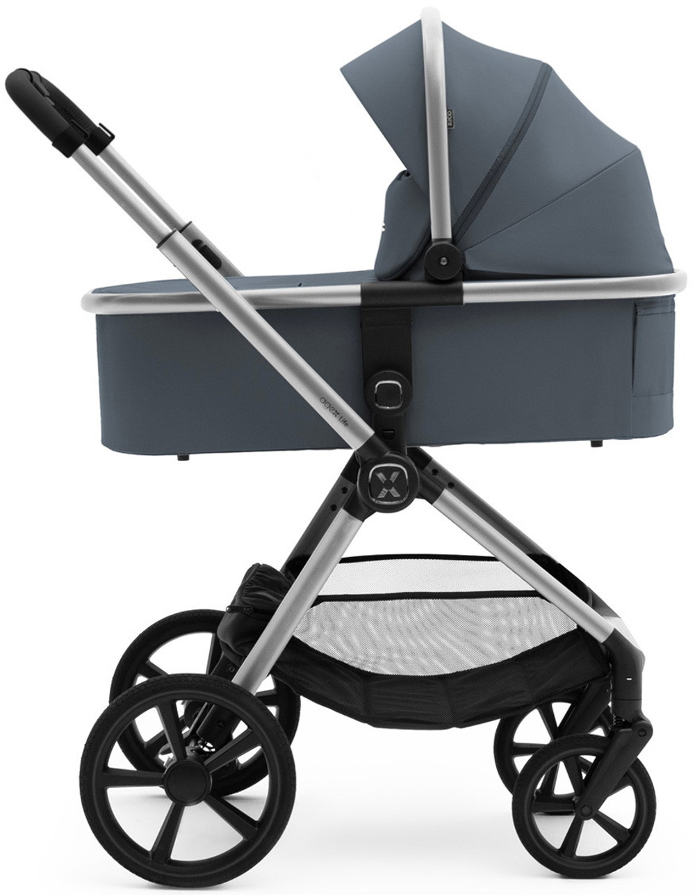 Коляска Agex Life 3 в 1 хромированная рама с автокреслом i-Team ATG080 Grey ALG590 Chrome Grey (Серый)