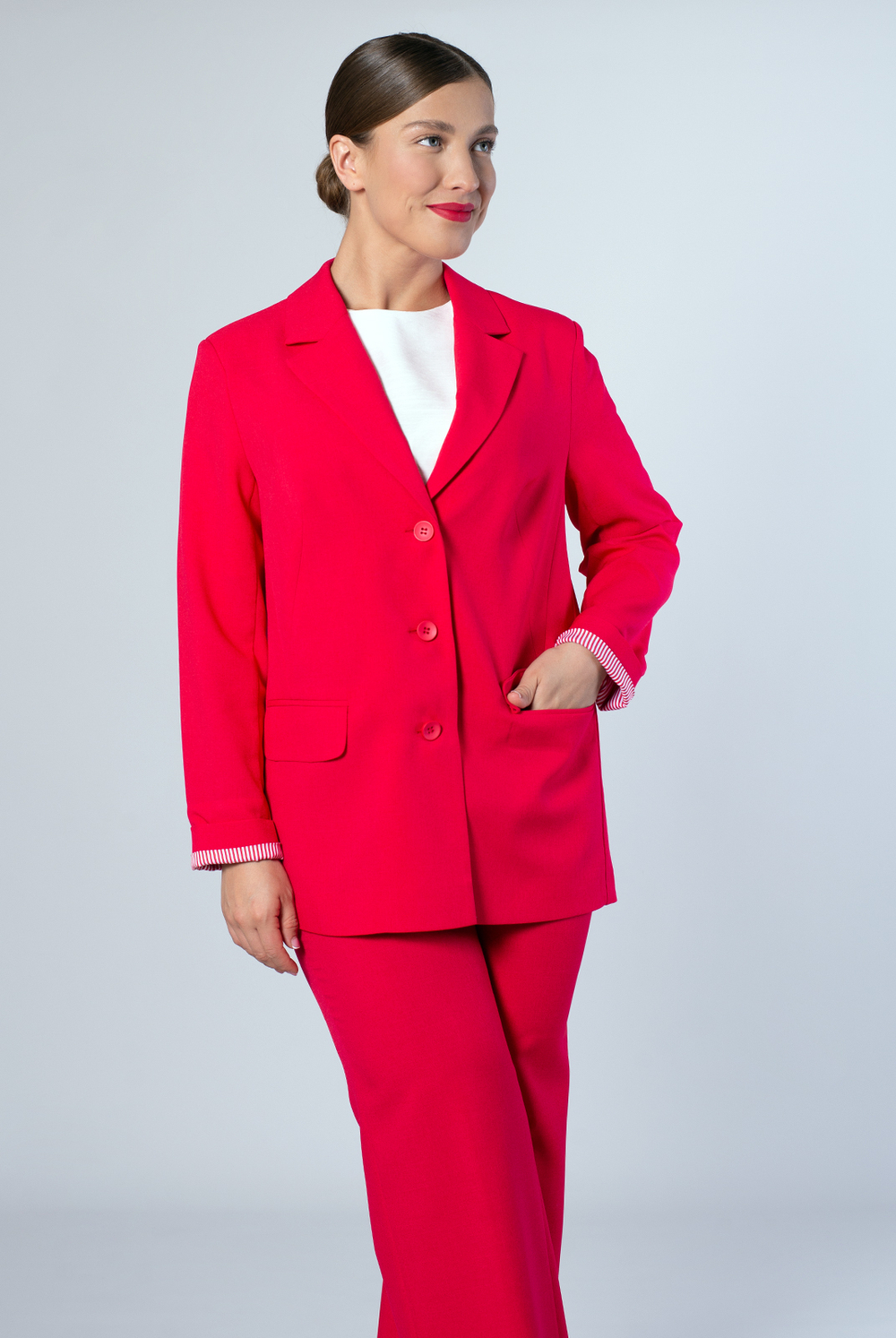 Жакет женский 3998зп, красный #38К043998зп