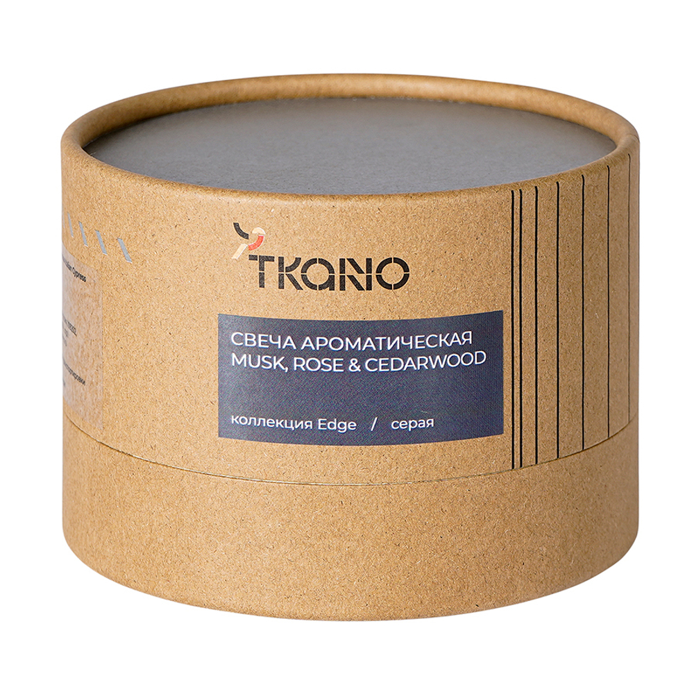 Свеча ароматическая musk, rose & cedarwood из коллекции edge, серый, 30 ч