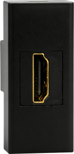 Розетка HDMI,  1мод.,  черн. матовая (22.5х45мм)