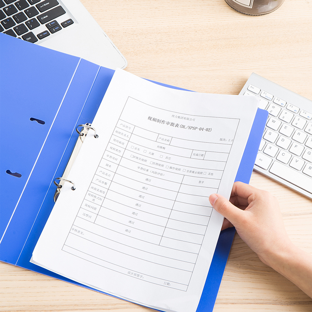 Папка на 2-х кольцах DELI, пластиковая 0,95 мм, корешок 2,8 см, ассорти