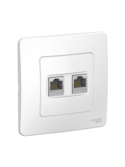 Розетка компьютерная 2-м СП Blanca RJ45 кат.5E бел. SE BLNIS045451