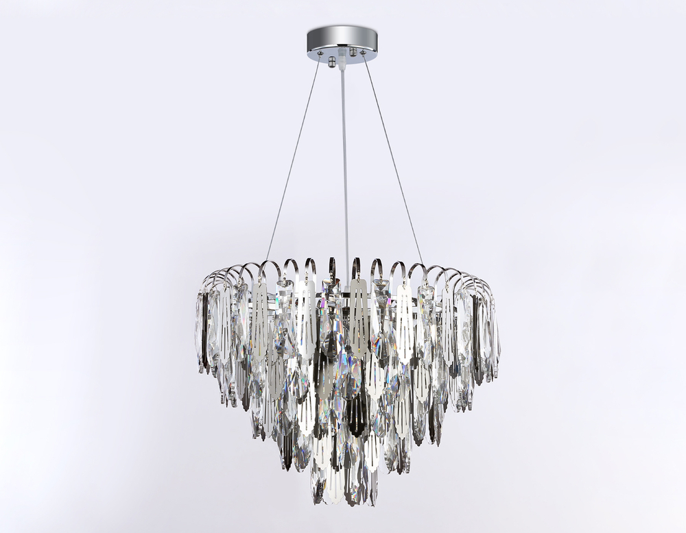 Подвесная люстра с хрусталем TR5255/8 CH/CL хром/прозрачный E27*8 max 40W D500*350