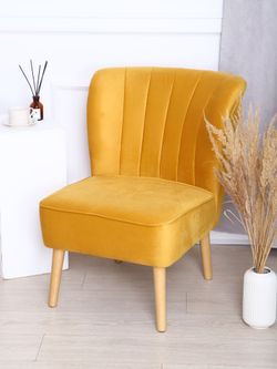 Кресло "Donatello" антивандальный велюр горчичный/натурал