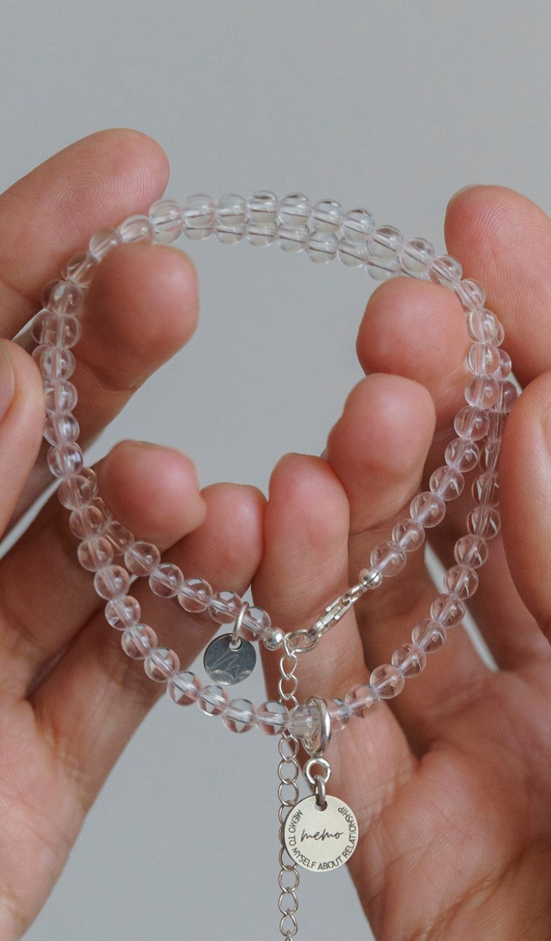 Браслет "Memo about Pure Energy" двойной из природного горного хрусталя