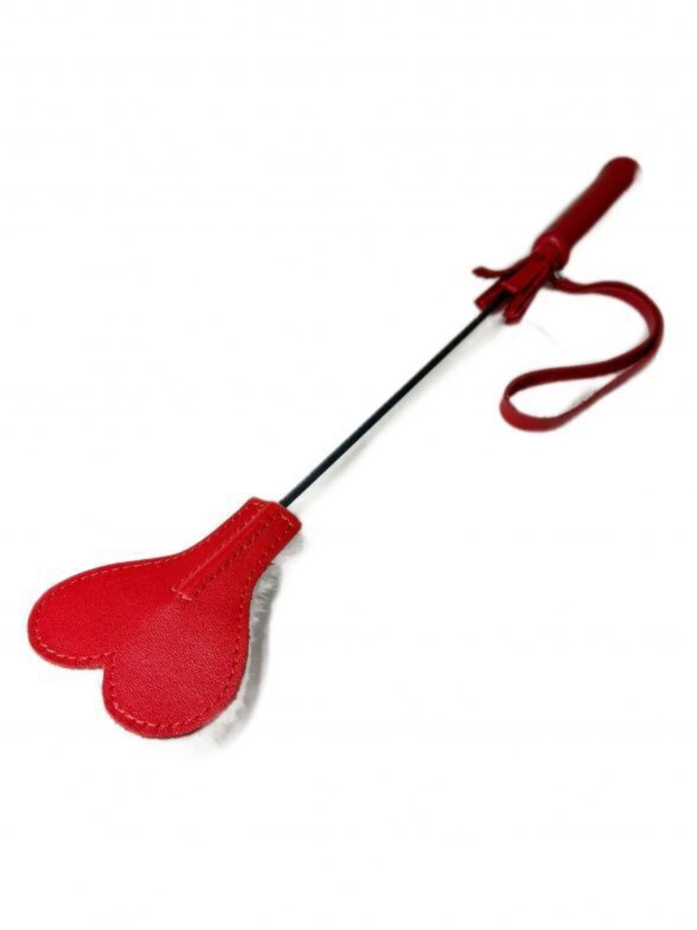 Красно-белый кожаный мини-стек - 36 см. (Цвет: красный с белым)