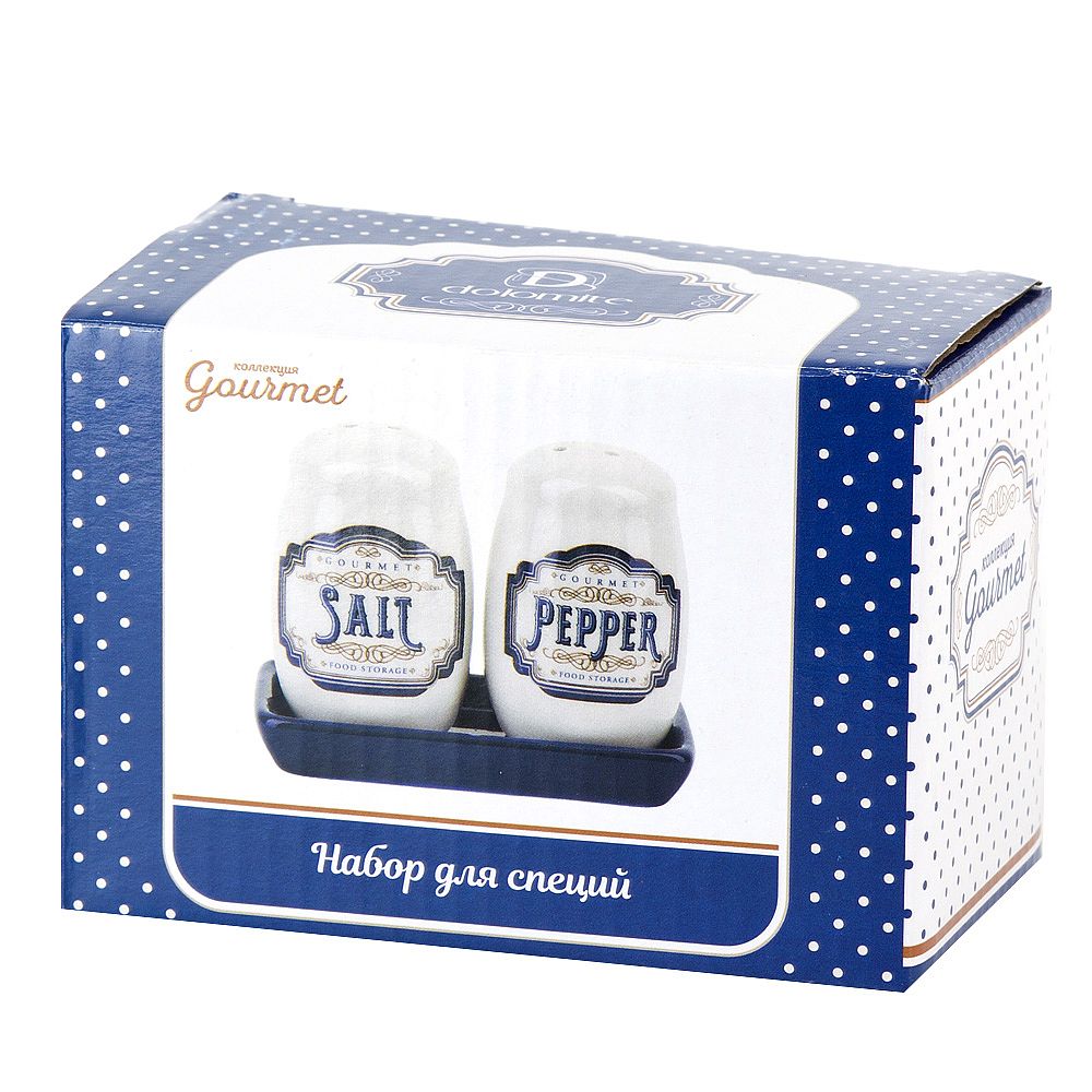 Набор для специй солонка/ перечница " " 11х5,5х9,5см (на керамической подставке)