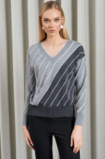 22948 Джемпер женский (серый мультиколор)