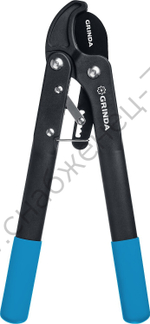 GRINDA C-410A, длина 410 мм, лезвия из высокоуглеродистой стали, композитные рукоятки, храповый механизм, контактный сучкорез, PROLine (424520)