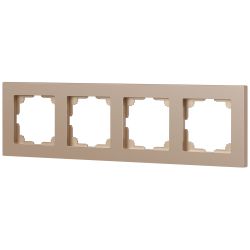 Рамка для розеток и выключателей Intro Accent 6-504-04 на 4 поста, СУ, шампань