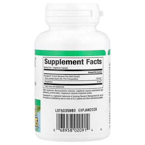 Natural Factors, Pycnogenol®, 100 мг, 30 вегетарианских капсул