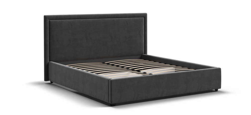 Фрея Кровать+ПМ 160 Велюр Монолит серый