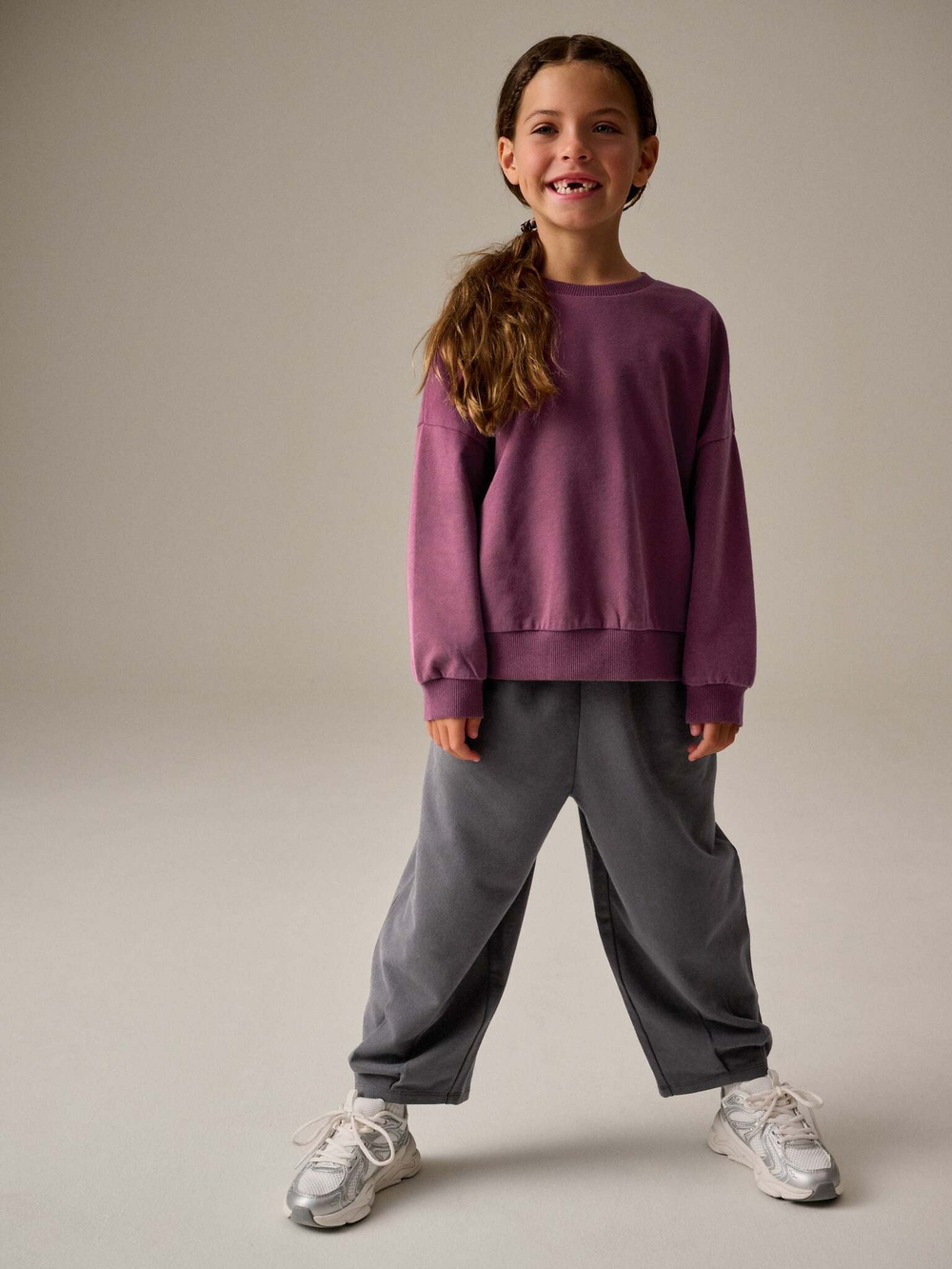 Толстовка и джоггеры в комплекте для девочки Next N94-708, Бордовый, Серый