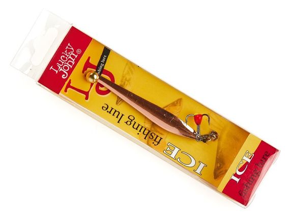 Блесна вертикальная зимняя Lucky John DOUBLE BLADE с цепочкой и тройником 50мм CS блистер