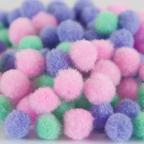 Декоративное украшение Помпончики, Симпатичный микс, 1 см, Разноцветный, 100 шт.