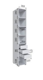 Шкаф с 3 ящиками внутри Бруклин 40Ш