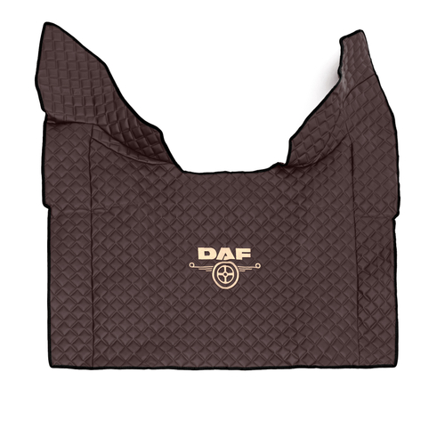 Ковры Daf XF-106 (автомат) (экокожа, коричневый, черный кант, бежевая вышивка)