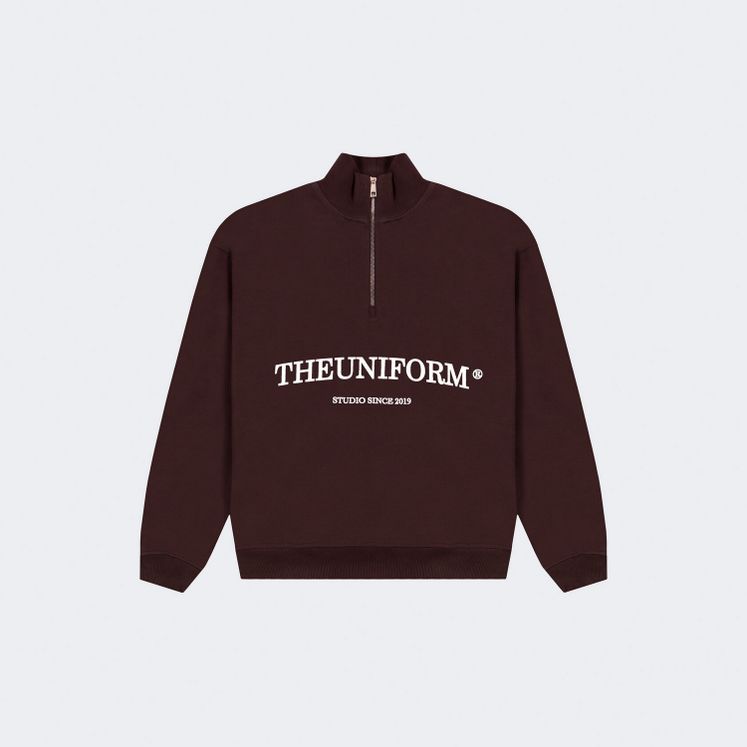 Cвитшот UNIFORM Half-zip Heavy THEUNIFORM, коричневый