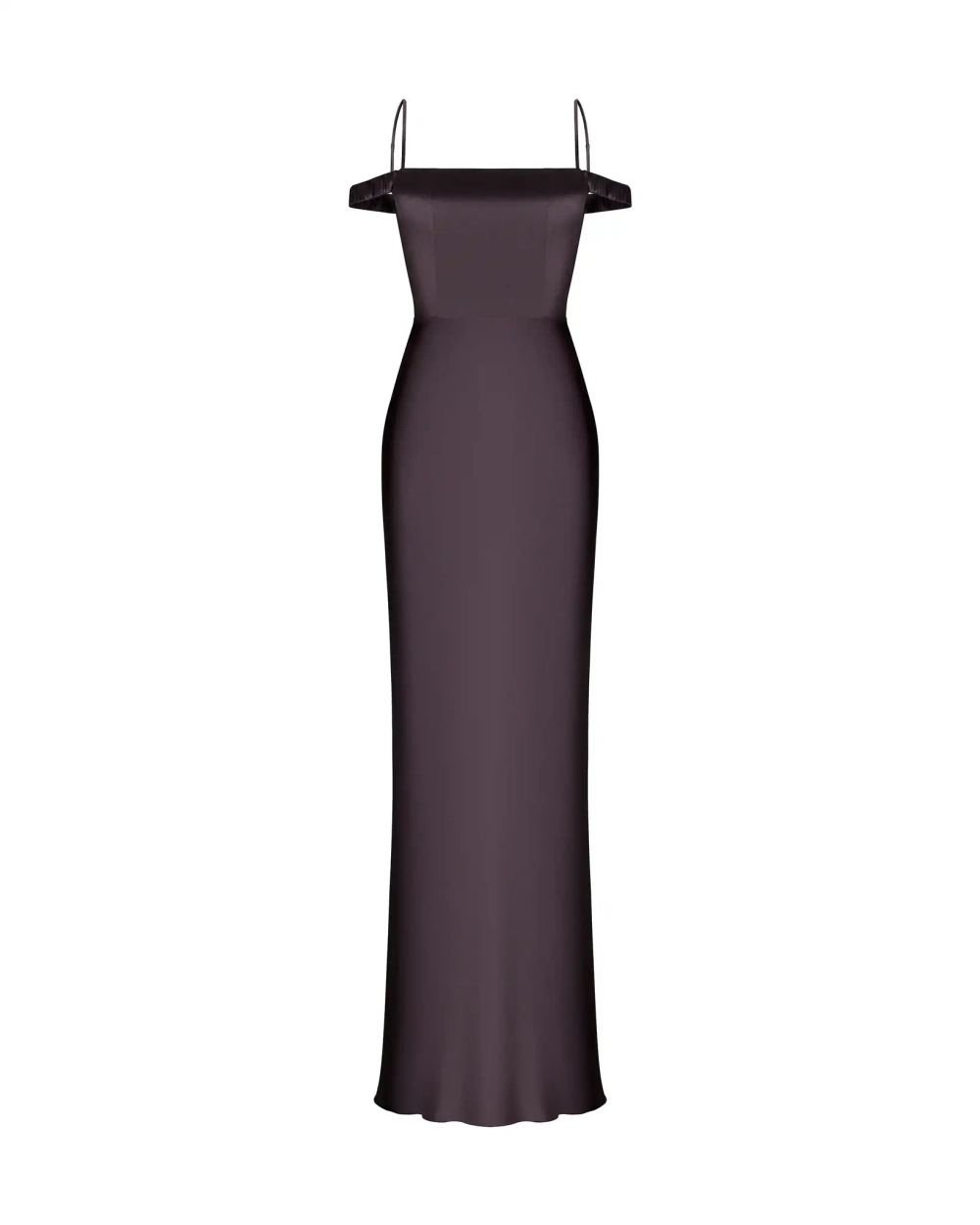 Melany maxi, платье макси из шоколадного атласа