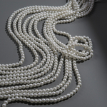 Хрустальный жемчуг, оттенок "Shimmer Snow", шар 4мм, перламутрово-сатиновое улучшенное покрытие