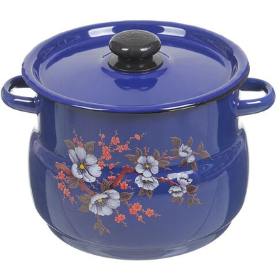 Кастрюля сталь, эмал, 5.5 л, с крыш, Сиб товары, С1917.3К/36/3Б, в асс, индукц